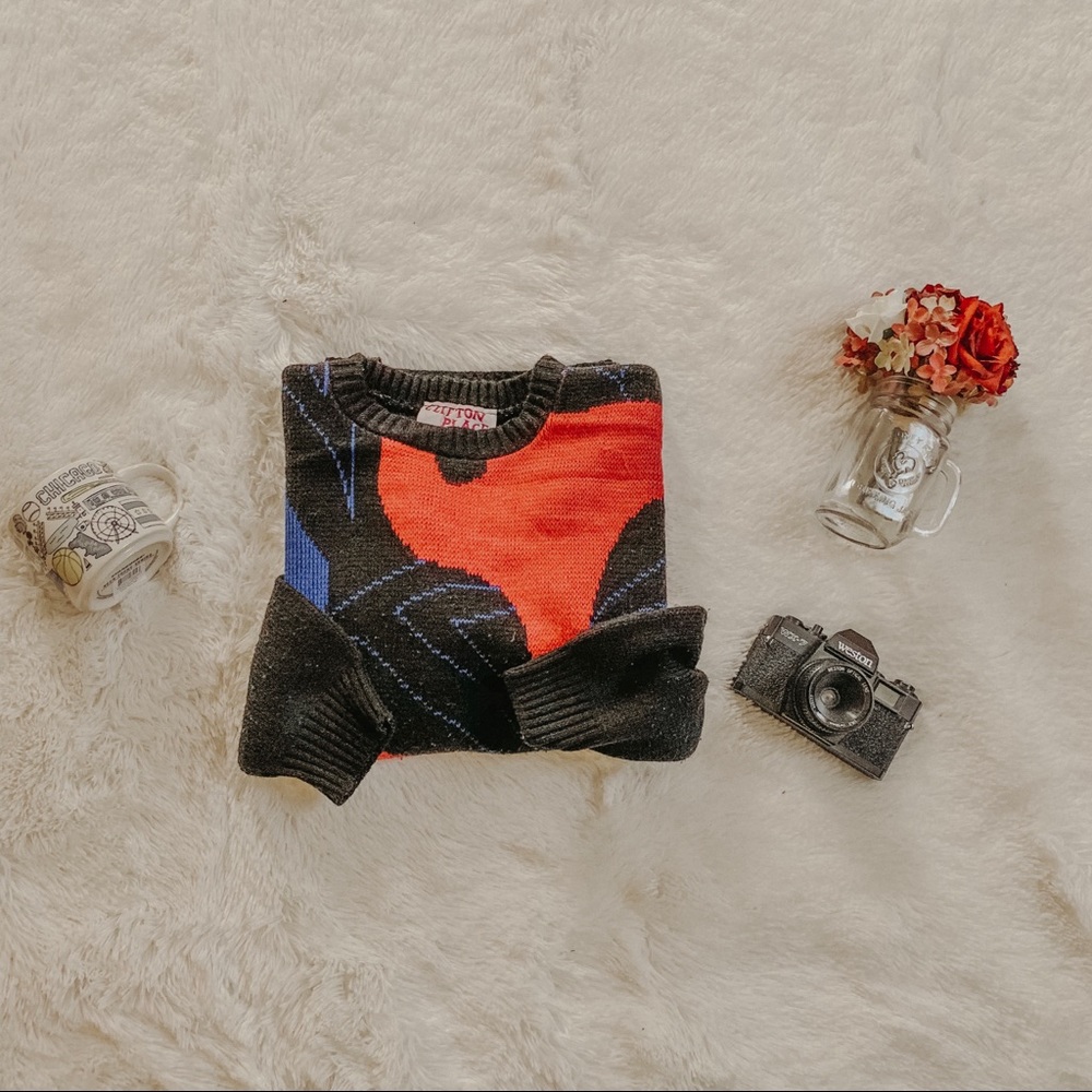 Vintage Grandma Black Retro Sweater SZ M/L